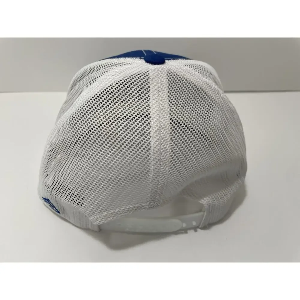 Covingtons Customs Trucker Hat Blue White Mesh Snapback Custom Motorcycle Cap